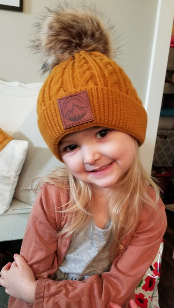 Infant Mustard Pom Pom Beanie
