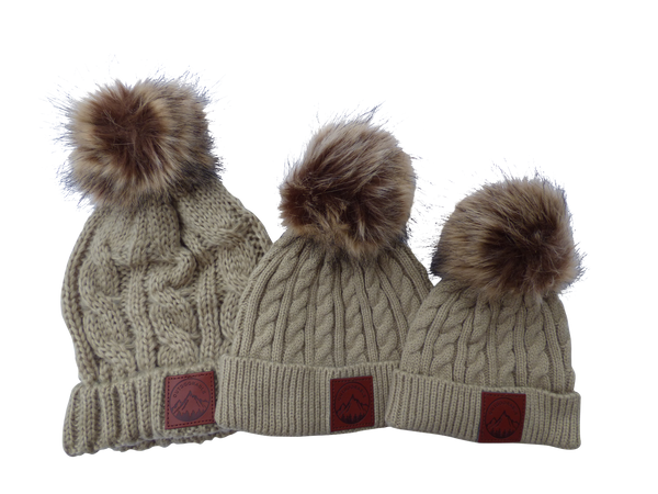 Infant Tan Pom Pom Beanie