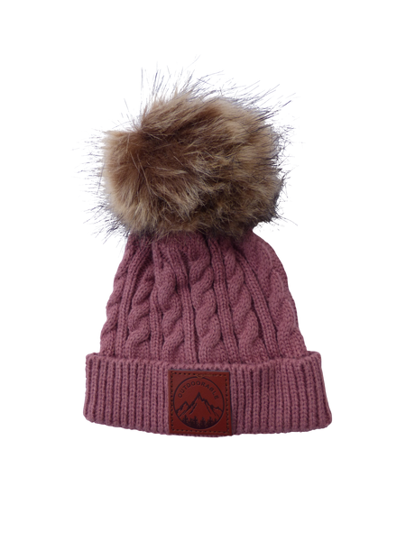 Toddler Mauve Pom Pom Beanie