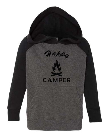 Happy Camper Charcoal and Black Sleeve with Black Hoodie