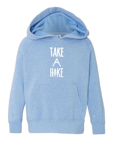 Take A Hike Sky Blue with White Hoodie