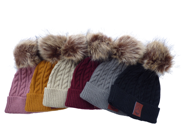 Infant Maroon Pom Pom Beanie