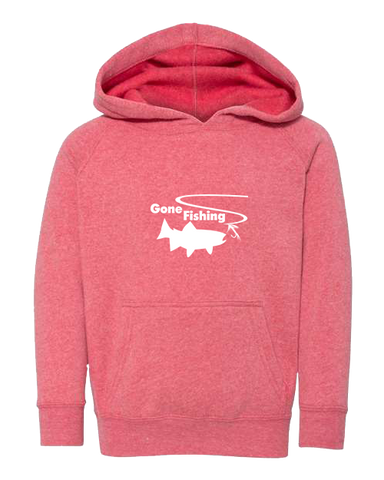Gone Fishing Heather Pink with White Hoodie