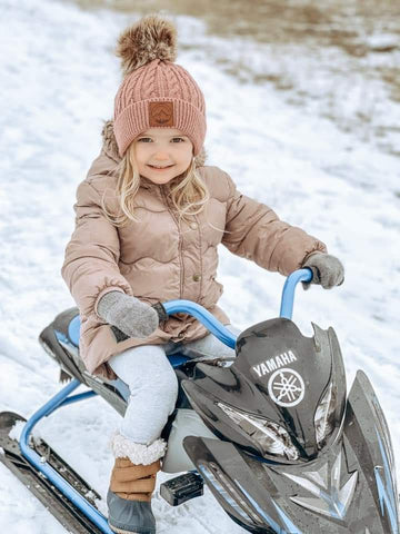 Child Mauve Pom Pom Beanie