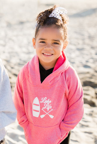 Lake Life Heathered Pink Hoodie