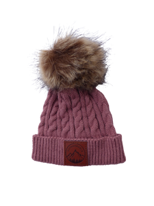 Toddler Mauve Pom Pom Beanie