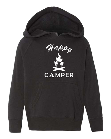 Happy Camper Black with White Hoodie