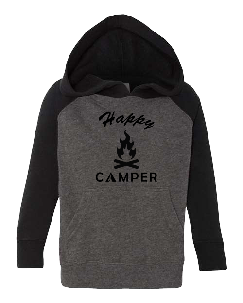 Happy Camper Charcoal and Black Sleeve with Black Hoodie