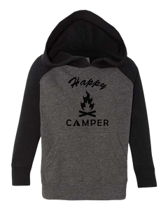 Happy Camper Charcoal and Black Sleeve with Black Hoodie