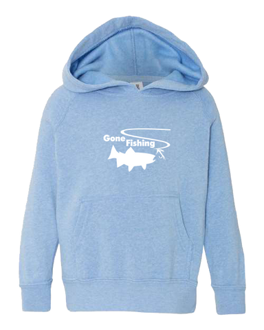 Gone Fishing Sky Blue with White Hoodie