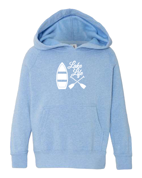 Lake Life Sky Blue with White Hoodie