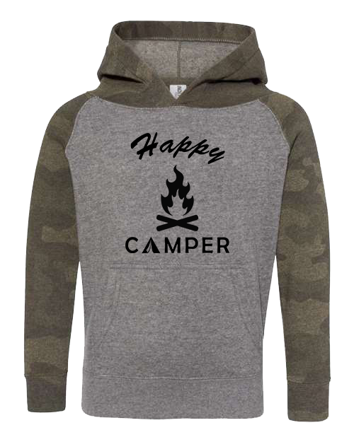 Happy Camper Camo with Black Hoodie