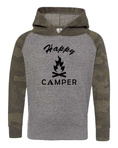 Happy Camper Camo with Black Hoodie