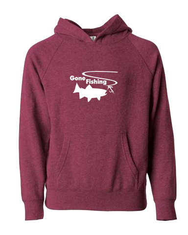 Gone Fishing Crimson with White Hoodie