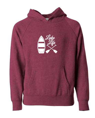 Lake Life Crimson with White Hoodie