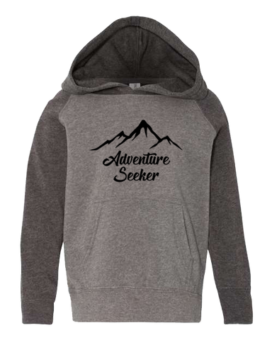 Adventure Seeker Grey and Charcoal Sleeve with Black Hoodie