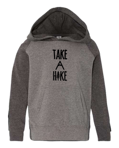 Take A Hike Grey and Charcoal Sleeve with Black Hoodie