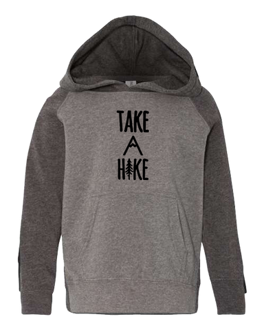 Take A Hike Grey and Charcoal Sleeve with Black Hoodie