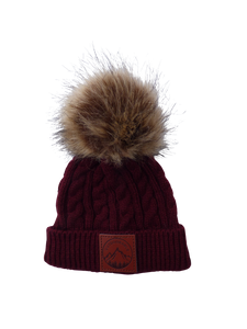 Toddler Maroon Pom Pom Beanie