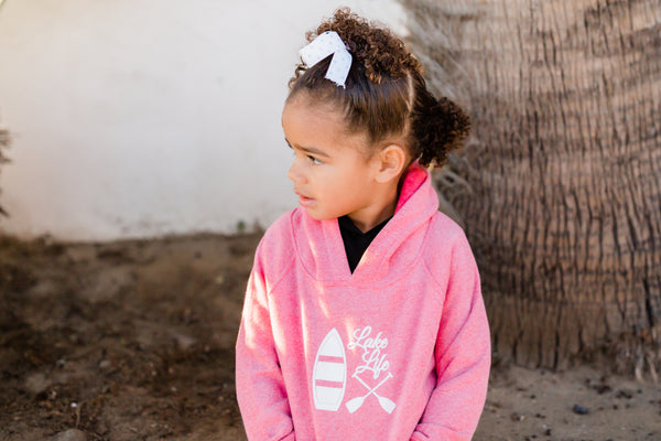 Lake Life Heathered Pink Hoodie