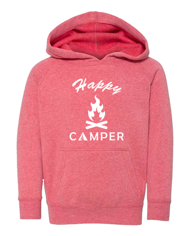 Happy Camper Heather Pink with White Hoodie