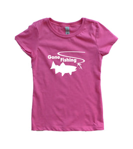 Gone Fishing Girls Youth Shirt