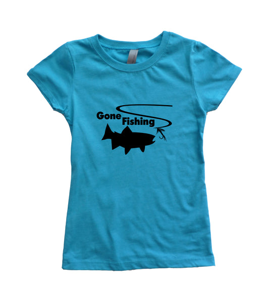 Gone Fishing Girls Youth Shirt