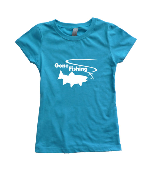 Gone Fishing Girls Youth Shirt